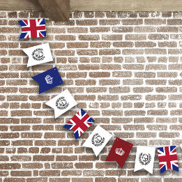 King Charles III, Crown und British Union Jack Wimpelkette