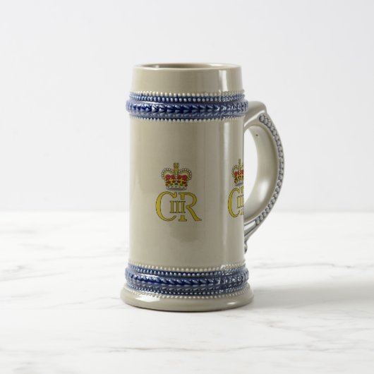King Charles III cypher commemorative stein Bierglas (VorderseiteRechts)