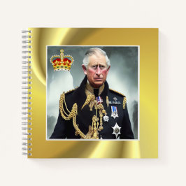 King Charles III Gold HintergrundNotebook Notizblock
