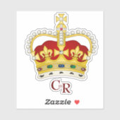 King Charles III Monogram & Crown Vinyl Sticker (Blatt)