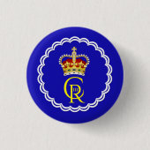 King Charles III Monogram und Crown 3 Cm Round B Button (Vorderseite)