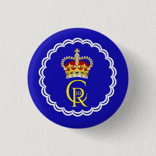 King Charles III Monogram und Crown 3 Cm Round B Button