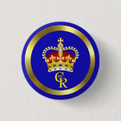 King Charles III Monogram und Crown 3 Cm Round Button (Vorderseite)