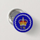 King Charles III Monogram und Crown Button (Vorne & Hinten)