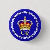 King Charles III Monogram und Crown Button (Vorderseite)