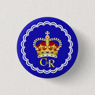King Charles III Monogram und Crown Button