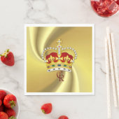 King Charles III Monogram und Crown Napkin Serviette (Beispiel)