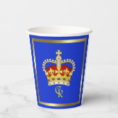 King Charles III Monogram und Crown Pappbecher (Rückseite)