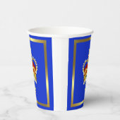 King Charles III Monogram und Crown Pappbecher (Rechts)