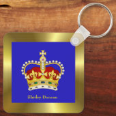 King Charles III Monogramm und Kronen-Schlüsselrin Schlüsselanhänger (Rückseite)