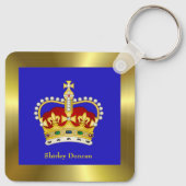 King Charles III Monogramm und Kronen-Schlüsselrin Schlüsselanhänger (Rückseite)