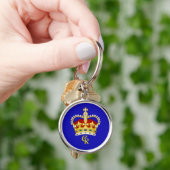 King Charles III Monogramm und Kronen-Schlüsselrin Schlüsselanhänger (Hand)