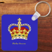 King Charles III Monogramm und Kronen-Schlüsselrin Schlüsselanhänger (Rückseite)