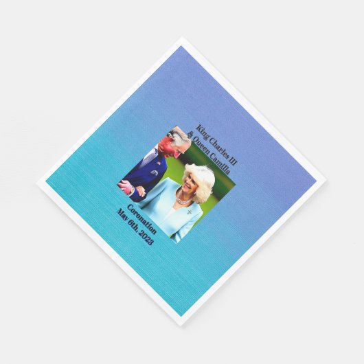 King Charles III & Queen Camilla Coronation Serviette (Ecke)