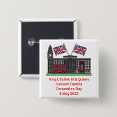 King Charles III & Queen Consort Coronation Button (Vorne & Hinten)