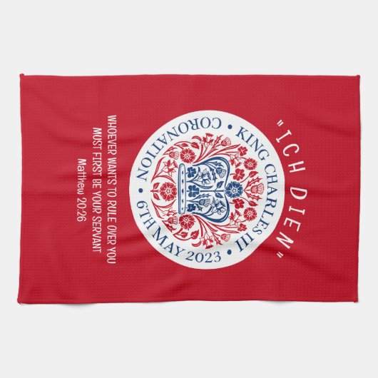 KING CHARLES III Red Coronation Geschirrtuch (Horizontal)