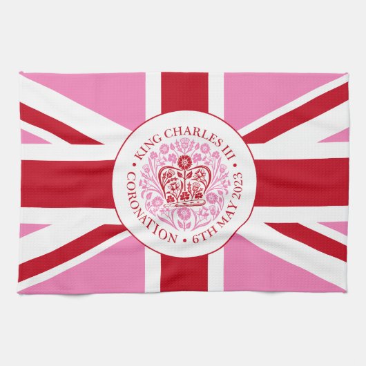 King Charles III Royal Coronation Logo Patriotic Geschirrtuch (Horizontal)
