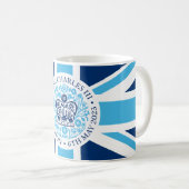 King Charles III Royal Coronation Logo Patriotic Kaffeetasse (VorderseiteRechts)
