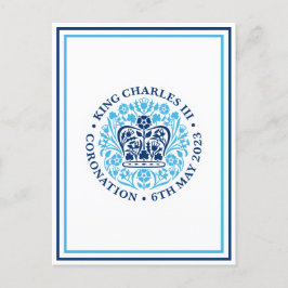 King Charles III Royal Coronation Logo Patriotic Postkarte