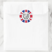 King Charles III und British Union Jack Flag Runder Aufkleber (Tasche)