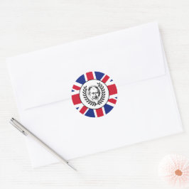 King Charles III und British Union Jack Flag Runder Aufkleber