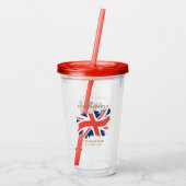 King Charles III Union Jack Flag Acryltrinkbecher (Rückseite)