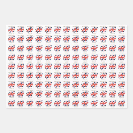 King Charles III Union Jack Flag Geschenkpapier Set (Vorderseite 3)