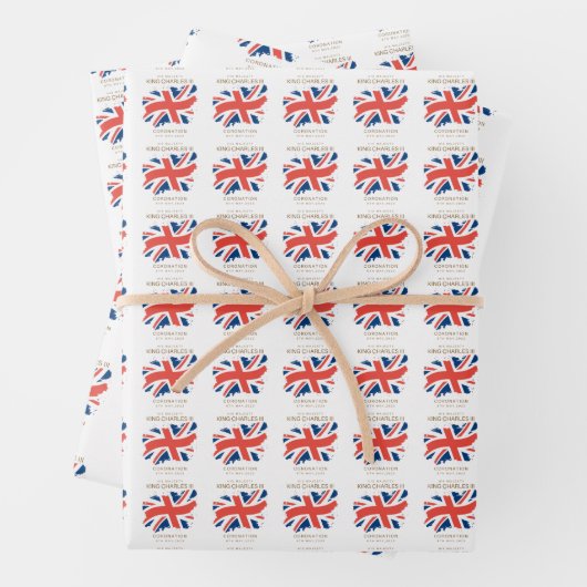 King Charles III Union Jack Flag Geschenkpapier Set (Beispiel)