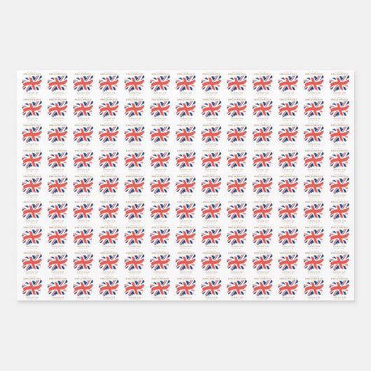 King Charles III Union Jack Flag Geschenkpapier Set (Vorderseite)