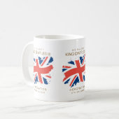 King Charles III Union Jack Flag Kaffeetasse (Vorderseite Links)