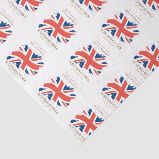 King Charles III Union Jack Flag Seidenpapier (Detail)
