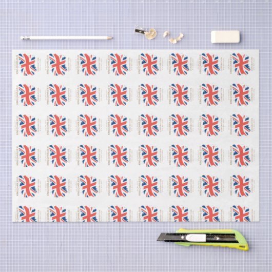 King Charles III Union Jack Flag Seidenpapier (Handwerk)