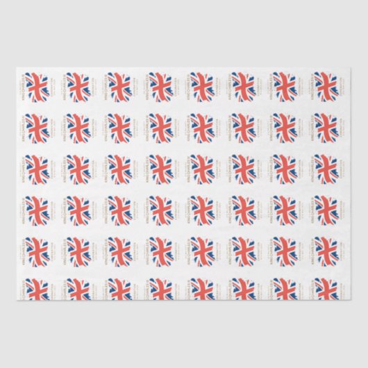 King Charles III Union Jack Flag Seidenpapier (Vorderseite)