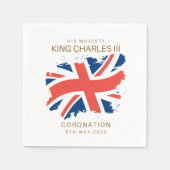 King Charles III Union Jack Flag Serviette (Vorderseite)