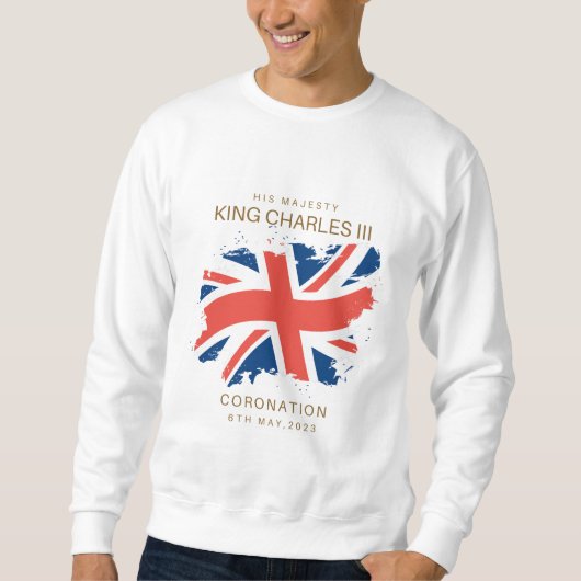 King Charles III Union Jack Flag T - Shirt (Vorderseite)