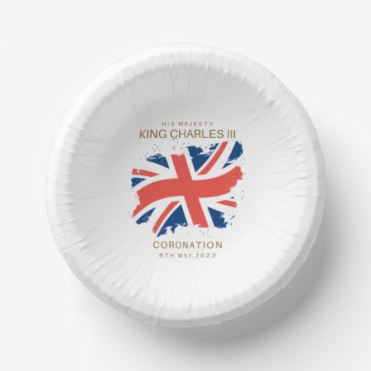 King Charles III Union Jack Flag Teller (Vorderseite)