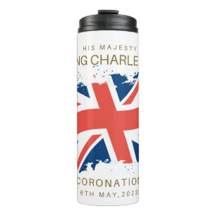 King Charles III Union Jack Flag Thermosbecher