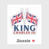 King Charles III. Union Jack Flags Sticker (Blatt)