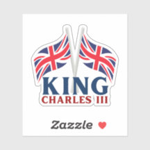 King Charles III. Union Jack Flags Sticker