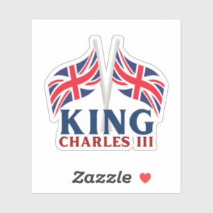 King Charles III. Union Jack Flags Sticker