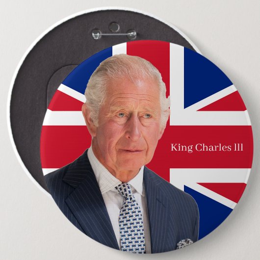 King Charles lll Abzeichen Button (Vorne & Hinten)