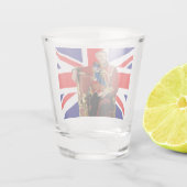 King Charles Patriotic British Christmas Schnapsglas (Rückseite)