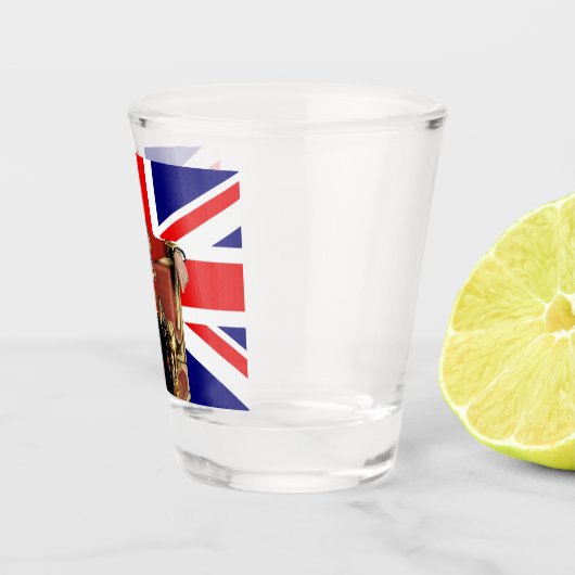 King Charles Patriotic British Christmas Schnapsglas (Rechts)