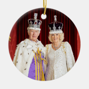King Charles Queen Camilla Buckingham Palace Keramik Ornament