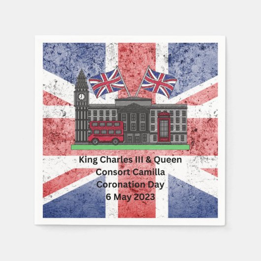 King Charles & Queen Consort Camilla Coronation Serviette (Vorderseite)
