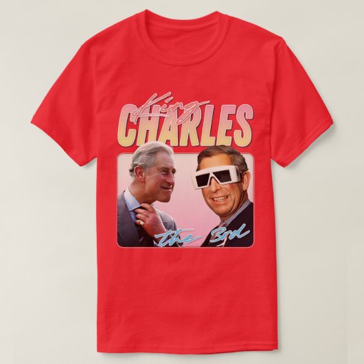 King Charles Retro ästhetisches Lüfterdesign 2 T-Shirt (Design vorne)