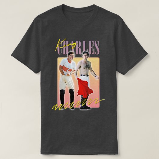 King Charles Retro ästhetisches Lüfterdesign 3 T-Shirt (Design vorne)
