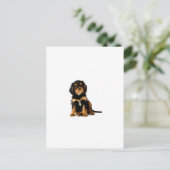 King Charles Spanel Black & Tan Postkarte (Stehend Vorderseite)