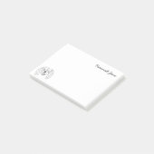 King Charles Spanel Black & White Personalisiert Post-it Klebezettel (angewinkelt)