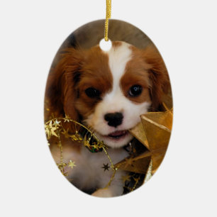 King Charles Spanel Weihnachtsdekoration Keramikornament